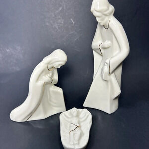 Mikasa nativity porcelain and gold tone